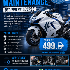 Motorcycle Maintenance Beginners Course Summer 2026
